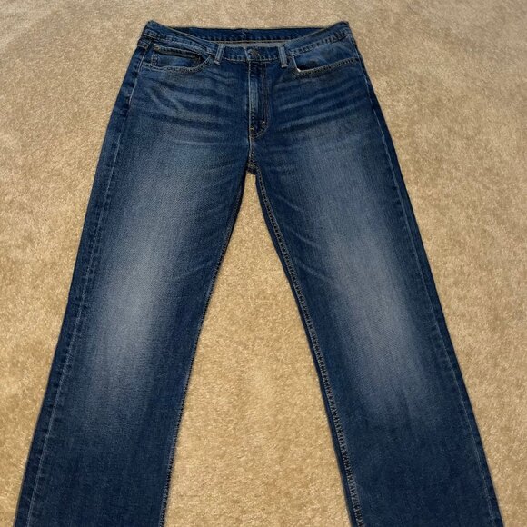 Levis Sz 36W 34L Men’s 514 Dark Blue Boot Cut Straight Leg Jeans - Picture 3 of 7